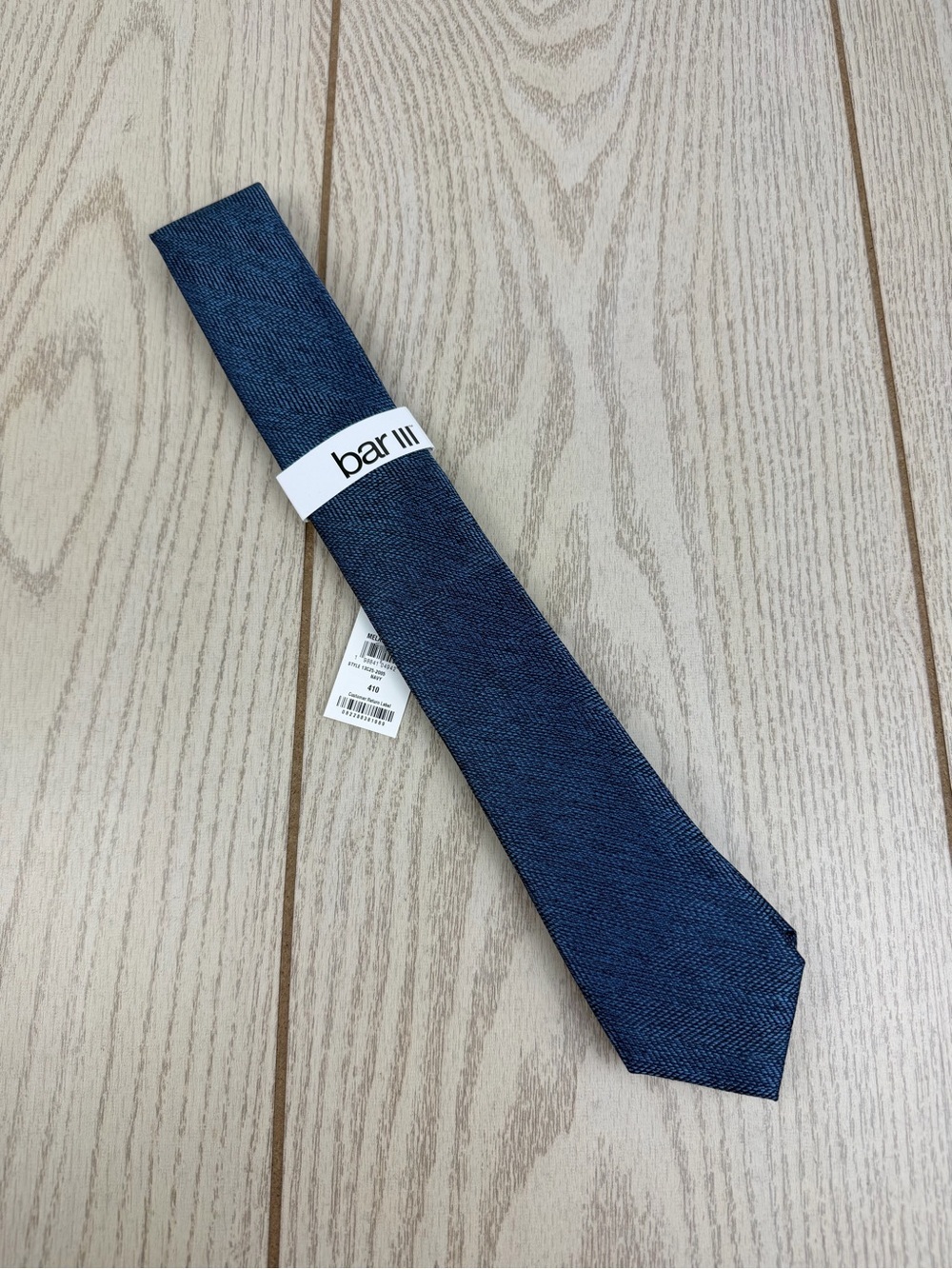 824 Bar III Men's Tie Melange Solid 410 Navy Blue $55 Polyester Skinny Slim